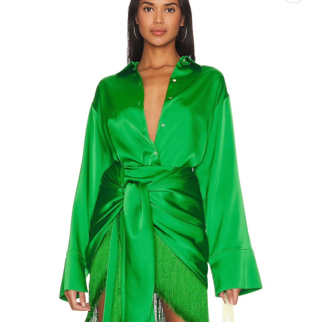 L'academie Silk Blouse In Jewel Green